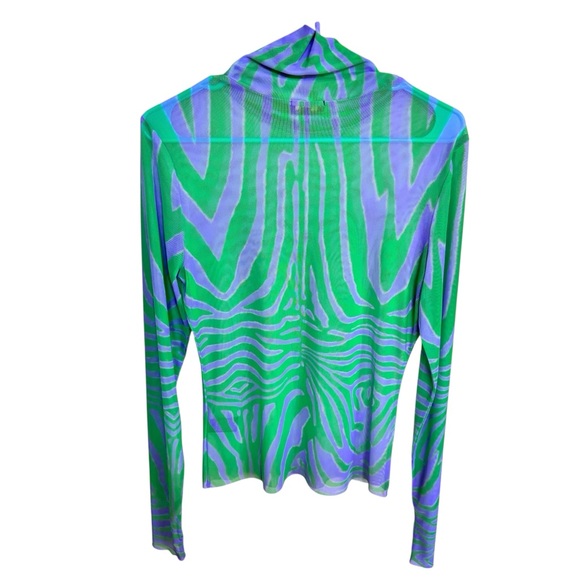 AFRM Zadie Sheer Mesh Top purple zebra Sz XL NWT - Picture 1 of 12